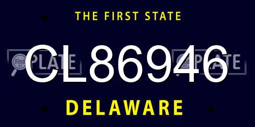 CL86946 Delaware License Plate