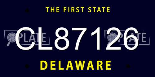 CL87126 Delaware License Plate