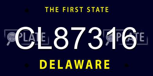 CL87316 Delaware License Plate