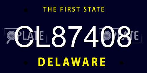 CL87408 Delaware License Plate