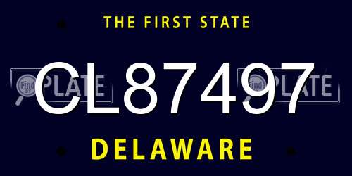 CL87497 Delaware License Plate
