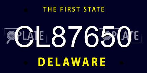 CL87650 Delaware License Plate
