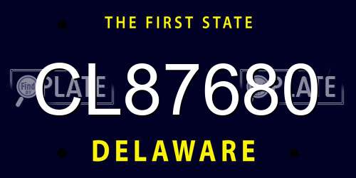 CL87680 Delaware License Plate