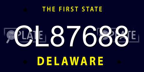 CL87688 Delaware License Plate