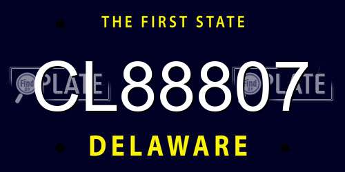 CL88807 Delaware License Plate