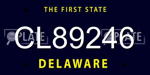 CL89246 Delaware License Plate