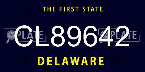 CL89642 Delaware License Plate