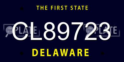 CL89723 Delaware License Plate