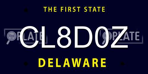 CL8D0Z Delaware License Plate
