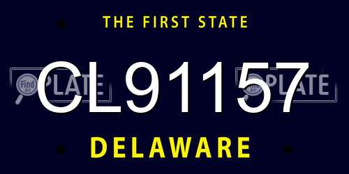 CL91157 Delaware License Plate