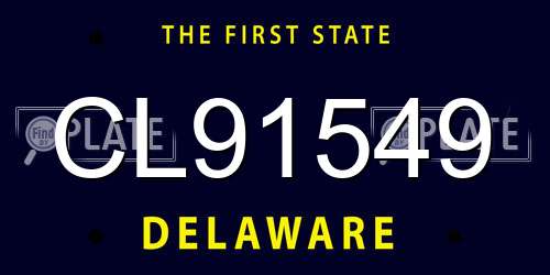 CL91549 Delaware License Plate