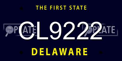 CL9222 Delaware License Plate