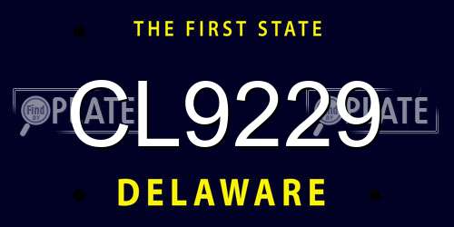 CL9229 Delaware License Plate