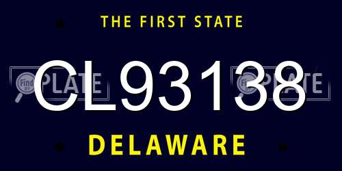 CL93138 Delaware License Plate