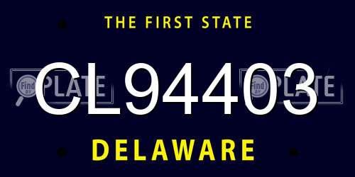 CL94403 Delaware License Plate