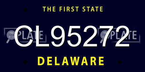 CL95272 Delaware License Plate