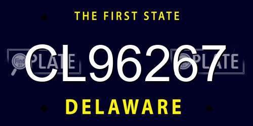 CL96267 Delaware License Plate