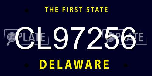 CL97256 Delaware License Plate