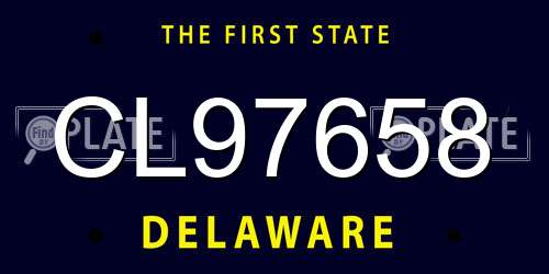 CL97658 Delaware License Plate