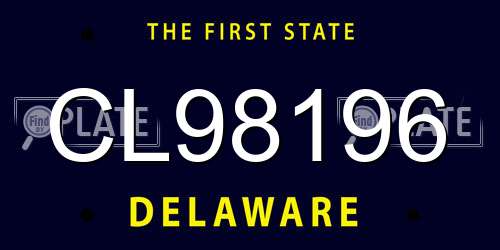 CL98196 Delaware License Plate