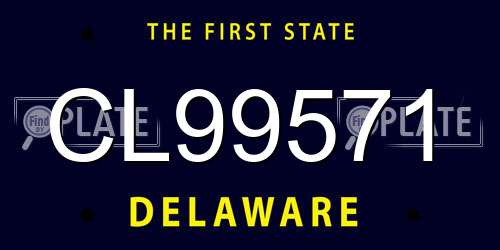 CL99571 Delaware License Plate
