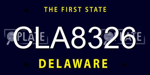 CLA8326 Delaware License Plate