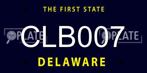 CLB007 Delaware License Plate