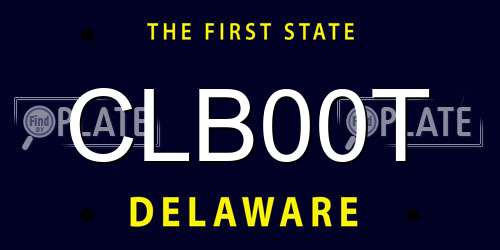 CLB00T Delaware License Plate