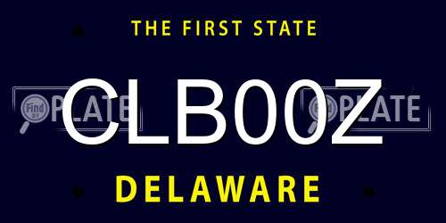 CLB00Z Delaware License Plate