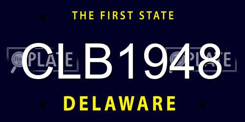 CLB1948 Delaware License Plate
