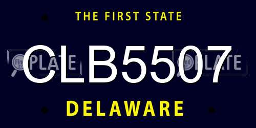 CLB5507 Delaware License Plate