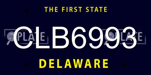 CLB6993 Delaware License Plate