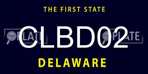 CLBD02 Delaware License Plate