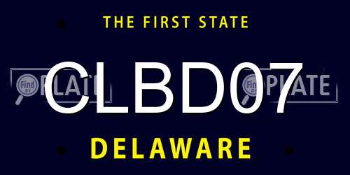CLBD07 Delaware License Plate