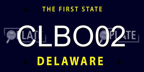CLBO02 Delaware License Plate