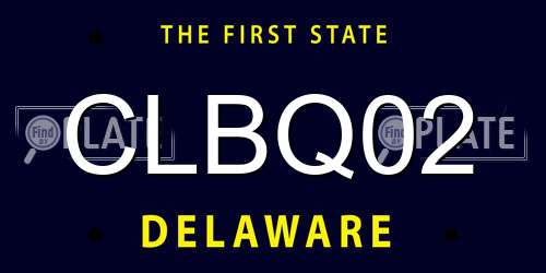 CLBQ02 Delaware License Plate