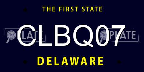 CLBQ07 Delaware License Plate