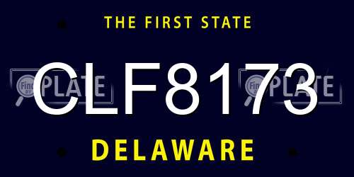 CLF8173 Delaware License Plate