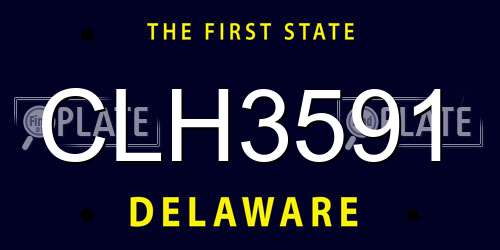 CLH3591 Delaware License Plate