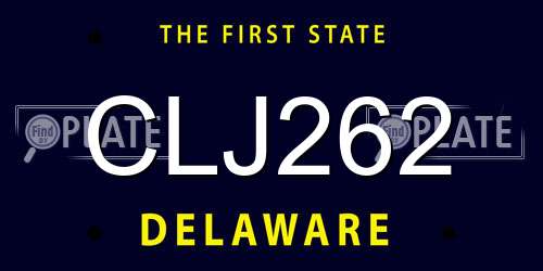 CLJ262 Delaware License Plate
