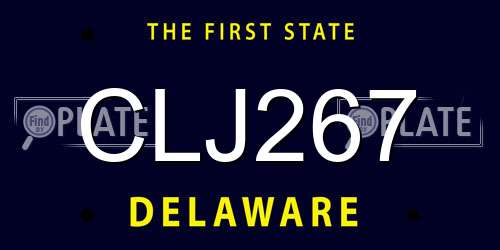 CLJ267 Delaware License Plate