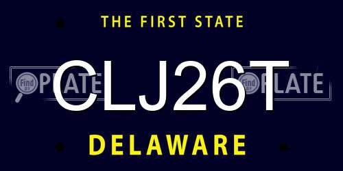 CLJ26T Delaware License Plate