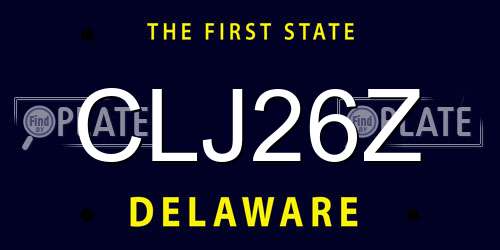 CLJ26Z Delaware License Plate