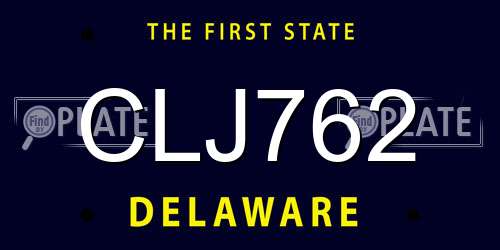 CLJ762 Delaware License Plate