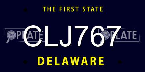 CLJ767 Delaware License Plate