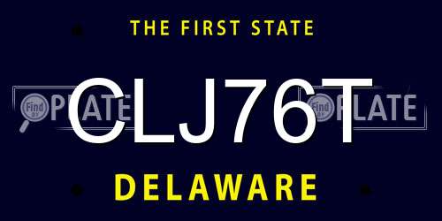 CLJ76T Delaware License Plate