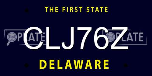 CLJ76Z Delaware License Plate
