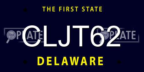 CLJT62 Delaware License Plate
