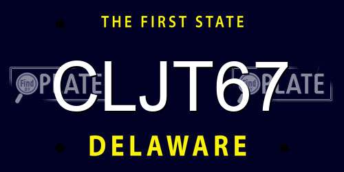 CLJT67 Delaware License Plate