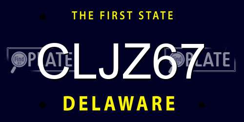 CLJZ67 Delaware License Plate